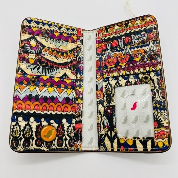 SAKROOTS WOMEN’S COLORFUL “ONE WORLD” THIN WALLET WITH EMBROIDERED ELEPHANT NWT - Picture 6 of 11